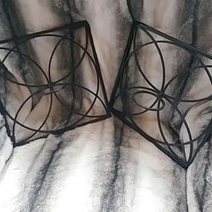 Black wrought iron candle holders